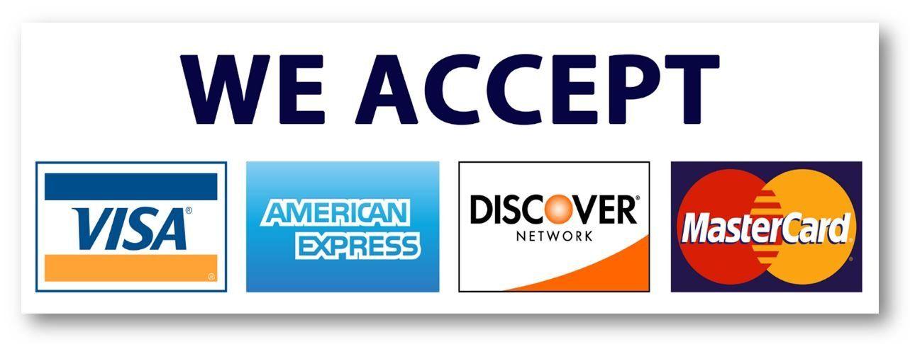 Accepted payment cards